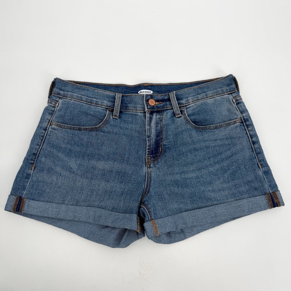 Old Navy Denim Shorts Womens 6 Blue WOW Roll Cuffed Jean 3" Inseam 552699